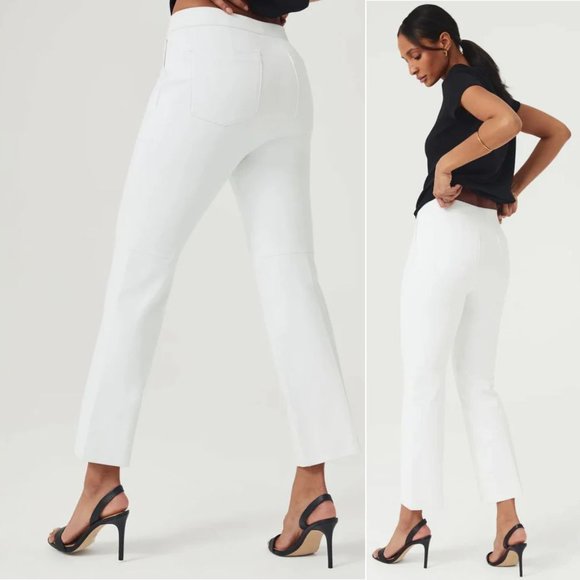 SPANX On-The-Go Kick Flare Pull-on PANTS Size XL Tall White Stretch NEW 20373T - Picture 3 of 13